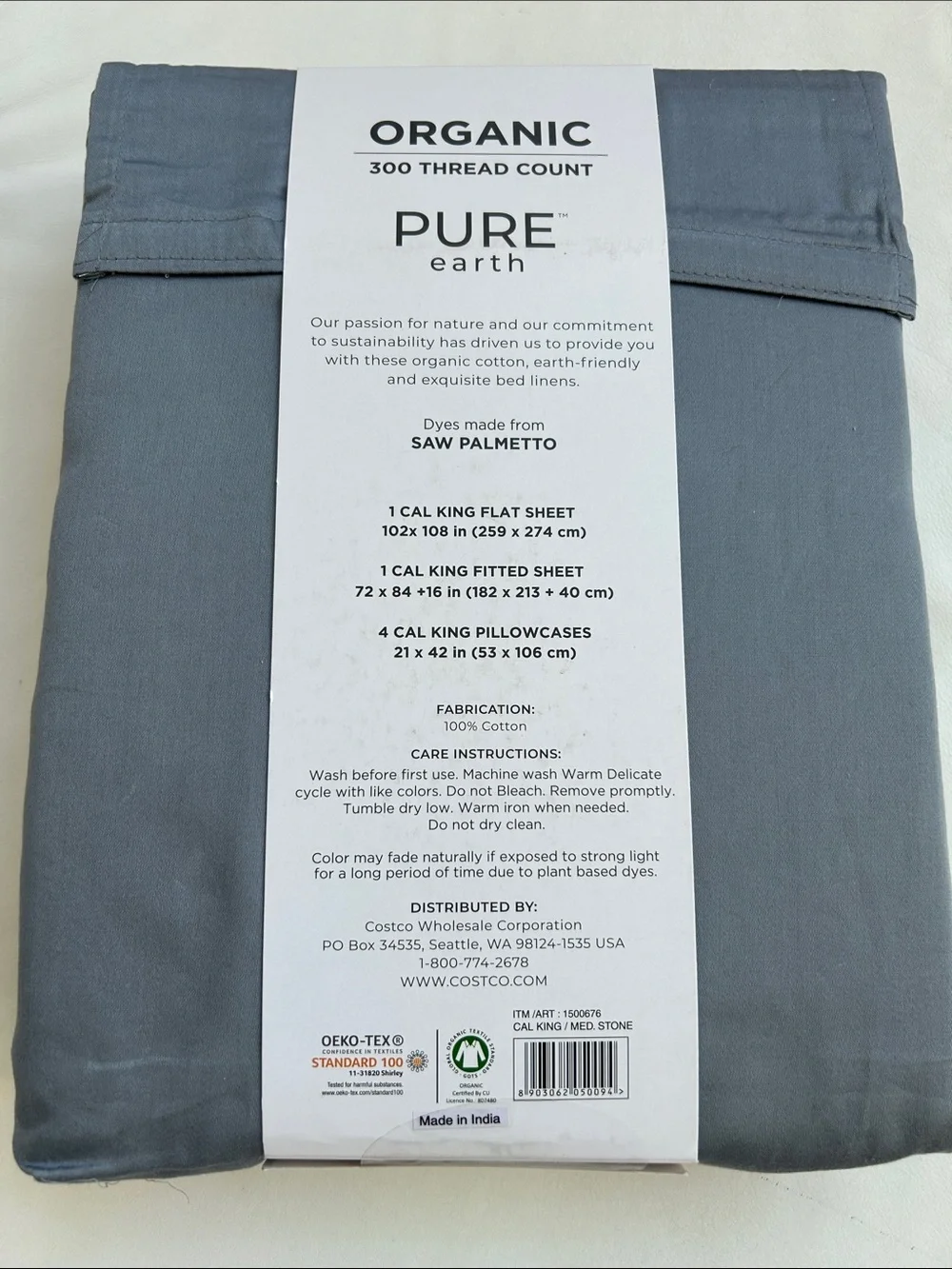 Pure Earth Organic Cotton 6-Piece Sheet Set